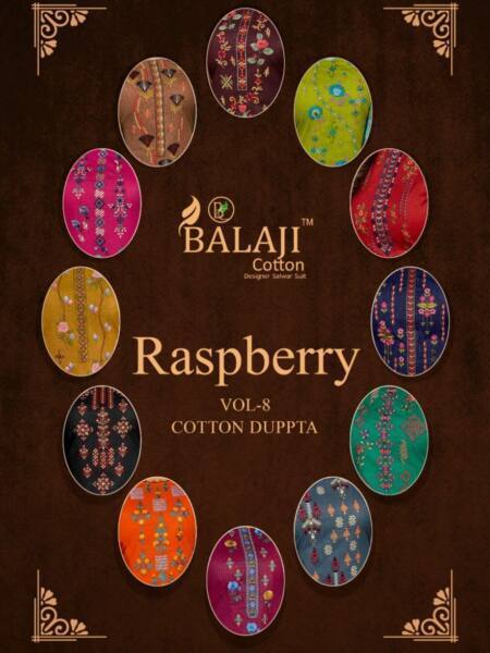 Balaji Rasberry Vol 8 Embroidery Work Dress