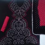 Bandhani Material Black and Red Colour